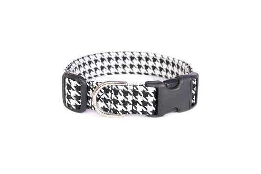 Black & White Houndstooth Dog Collar