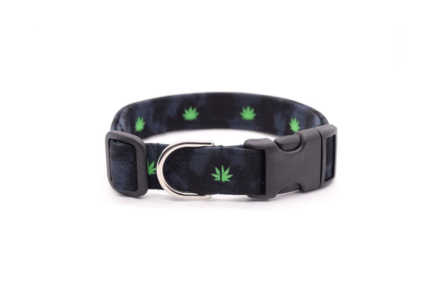 Black & Green Cannabis Dog Collar