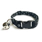 Black & Metallic Silver Stars Cat Collar