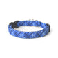 Blue Cat Collar - Blue Plaid Breakaway Cat Collar - Handmade by Kira's Pet Shop