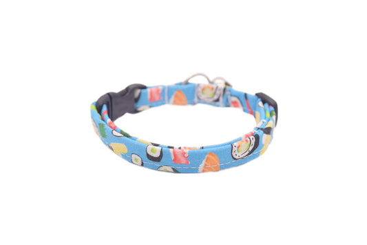 Blue Sushi Cat Collar