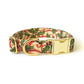 Gold Red & Green Holly Christmas Dog Collar - Handmade by Kira's Pet Shop