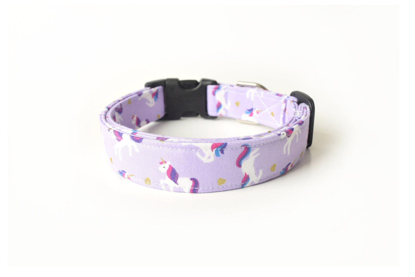 Lilac Purple Unicorn Dog Collar - Handmade by Kira's Pet Shop
