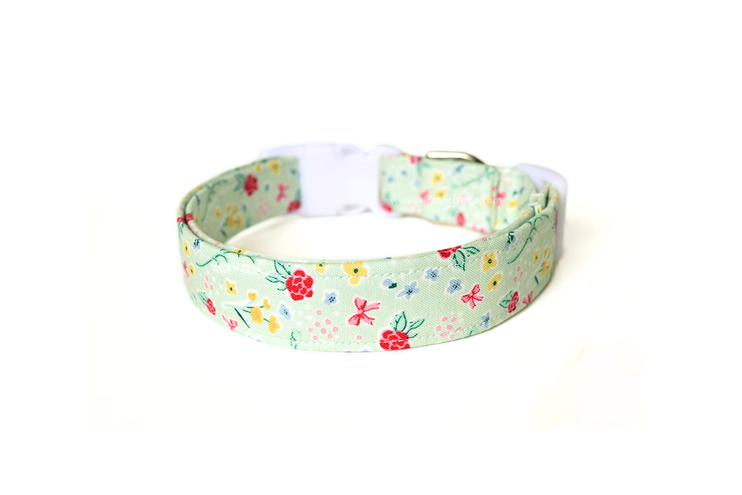 Mint Green Multicolor Floral Dog Collar
