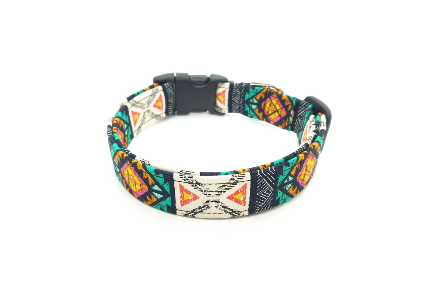 Modern Multicolor Southwest Tribal Dog Collar - Handmade by Kira's Pet Shop