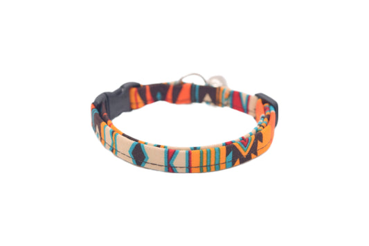 Multicolor Southwest Cat Collar - Tribal Breakaway Cat Collar - Handmade by Kira's Pet Shop