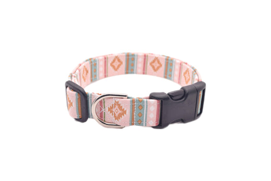 Pink Southwest Tribal Dog Collar