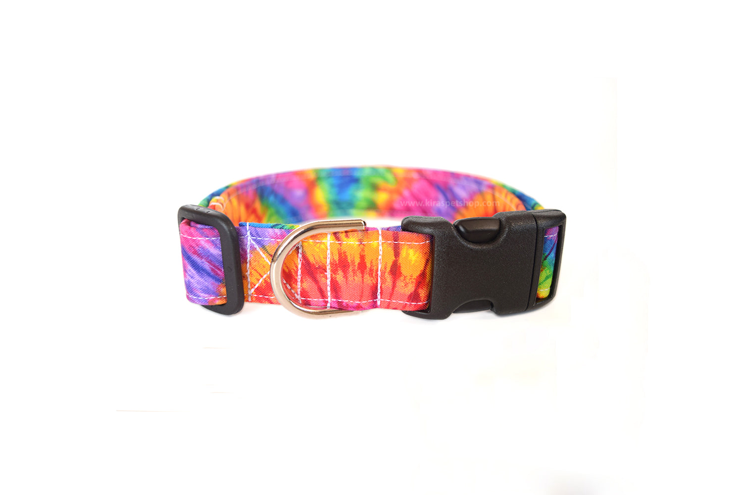Rainbow Tie Dye Dog Collar - Handmade by Kira's Pet Shop
