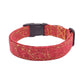 Red & Gold Marble Dog Collar - Handmade by Kira's Pet Shop