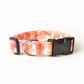 Salmon Pink Geometric Cubes Dog Collar - Handmade by Kira's Pet Shop