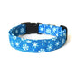 Blue & White Snowflakes Winter Dog Collar