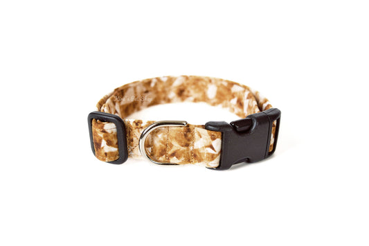 Topaz Gold Crystal Dog Collar - Topaz Quartz Pattern - Handmade by Kira's Pet Shop