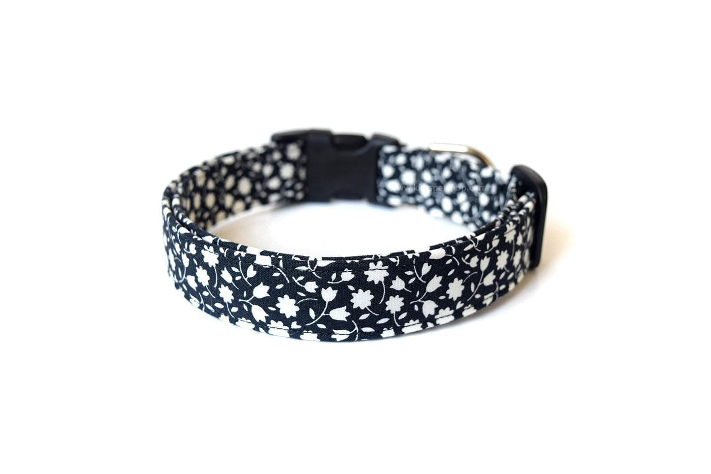 Black & White Floral Dog Collar