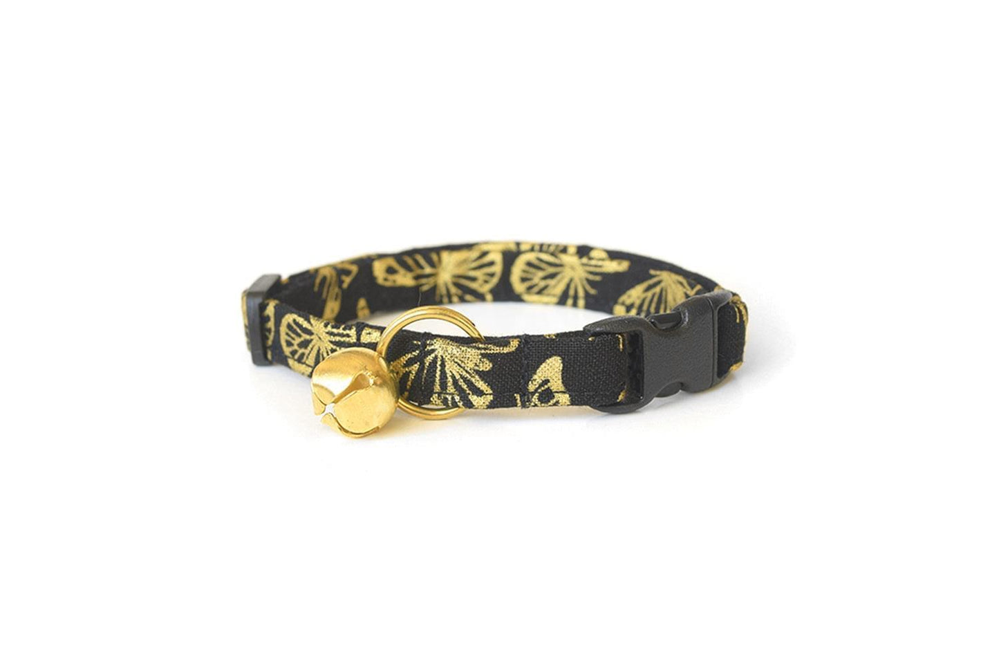 Black & Gold Butterflies Cat Collar