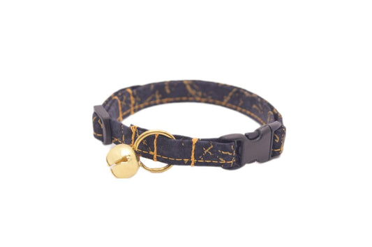 Black & Gold Marble Cat Collar