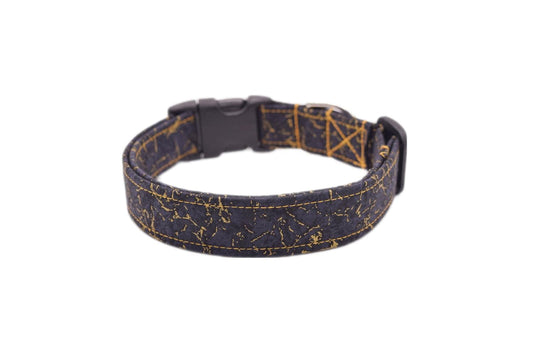 Black & Gold Marble Dog Collar