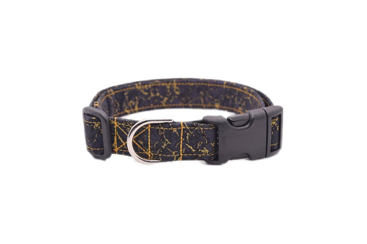 Black & Gold Marble Dog Collar