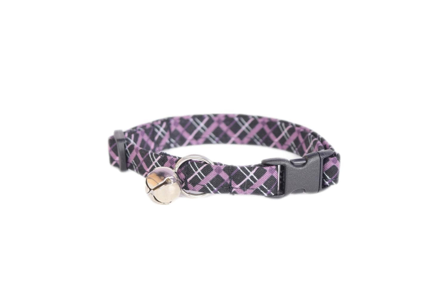Black & Purple Plaid Cat Collar