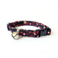 Black, Red & Gold Floral Cat Collar