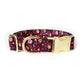 Black, Red & Gold Floral Dog Collar
