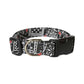 Black & White Paisley with Red Accents Bandana Print Dog Collar