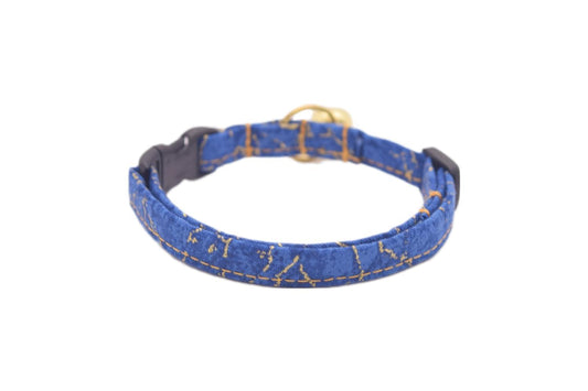 Blue & Gold Marble Cat Collar