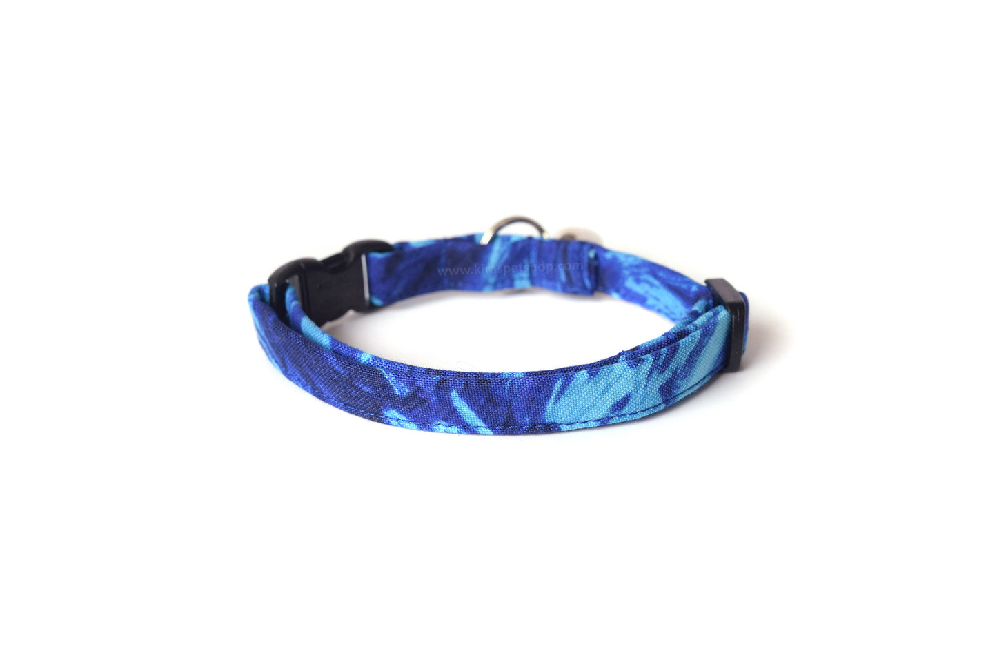 Blue Cat Collar - Blue Paint Strokes - Breakaway Cat Collar - Handmade by Kira's Pet Shop