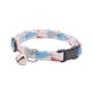Gray, Blue & Red Geometric Triangles Cat Collar - Breakaway Cat Collar - Handmade by Kira's Pet Shop
