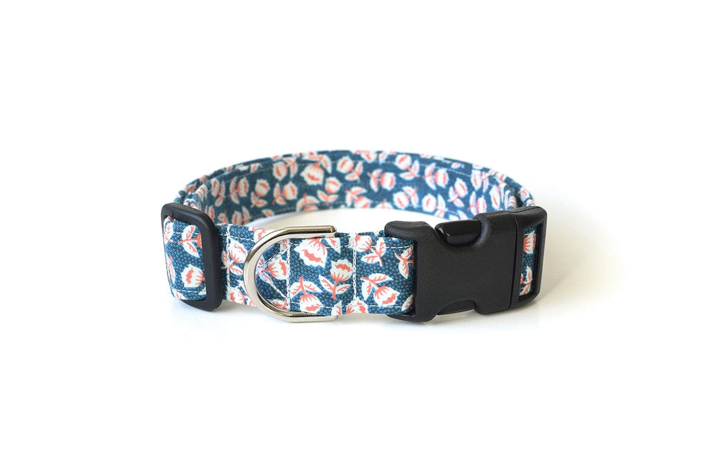Blue, White & Pink Floral Dog Collar