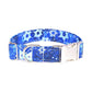 Blue & Silver Star of David Hanukkah Dog Collar