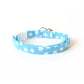 Blue Cat Collar - Sky Blue with White Stars - Breakaway Cat Collar - Handmade by Kira's Pet Shop