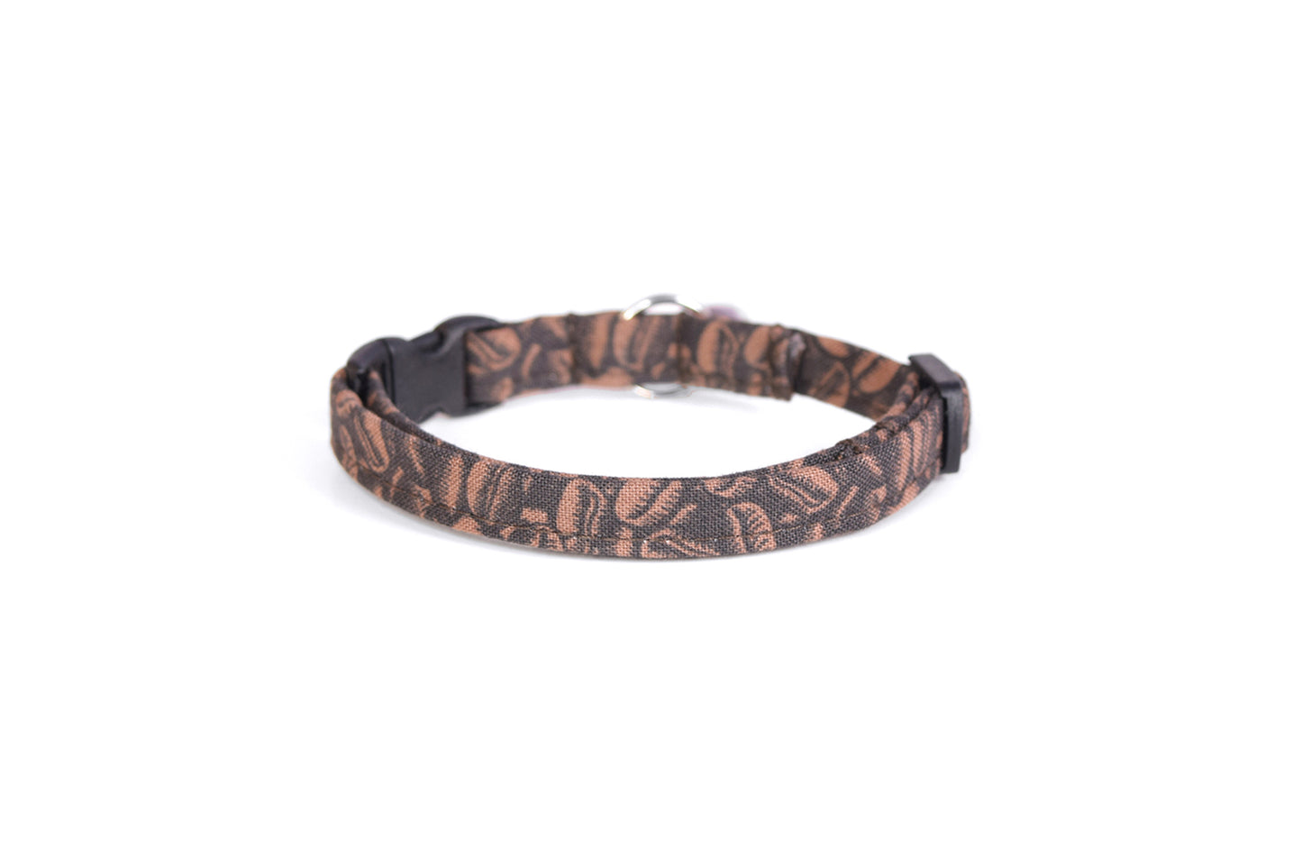 Coffee Cat Collar - Brown Coffee Beans - Espresso Beans - Breakaway Cat Collar - Handmade by Kira's Pet Shop