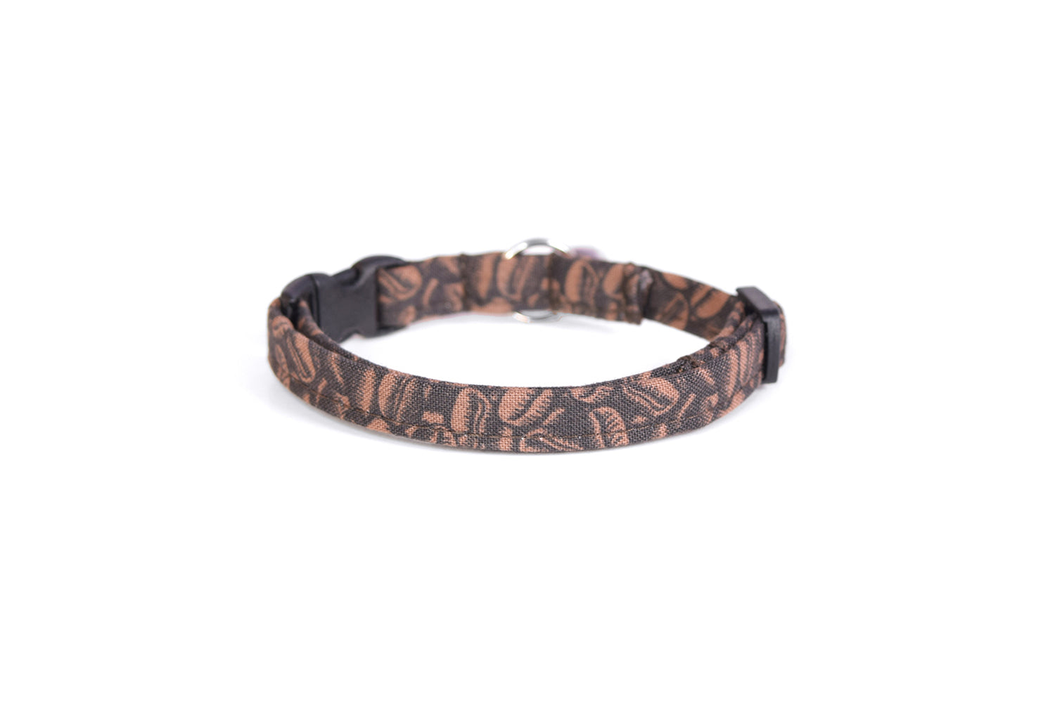 Coffee Cat Collar - Brown Coffee Beans - Espresso Beans - Breakaway Cat Collar - Handmade by Kira's Pet Shop