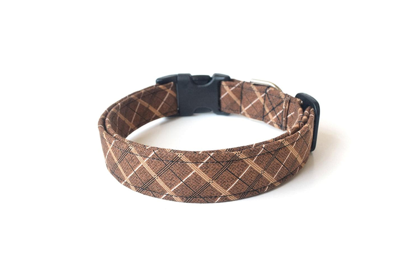 Brown Plaid Dog Collar