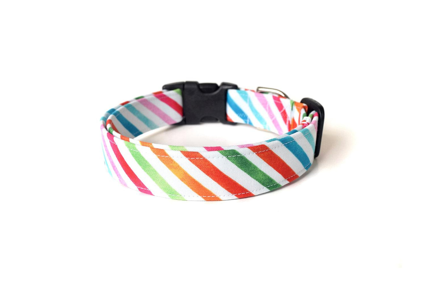Candy Rainbow Stripes Dog Collar