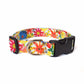 Multicolor Painted Floral Dog Collar - Handmade by Kira's Pet Shop