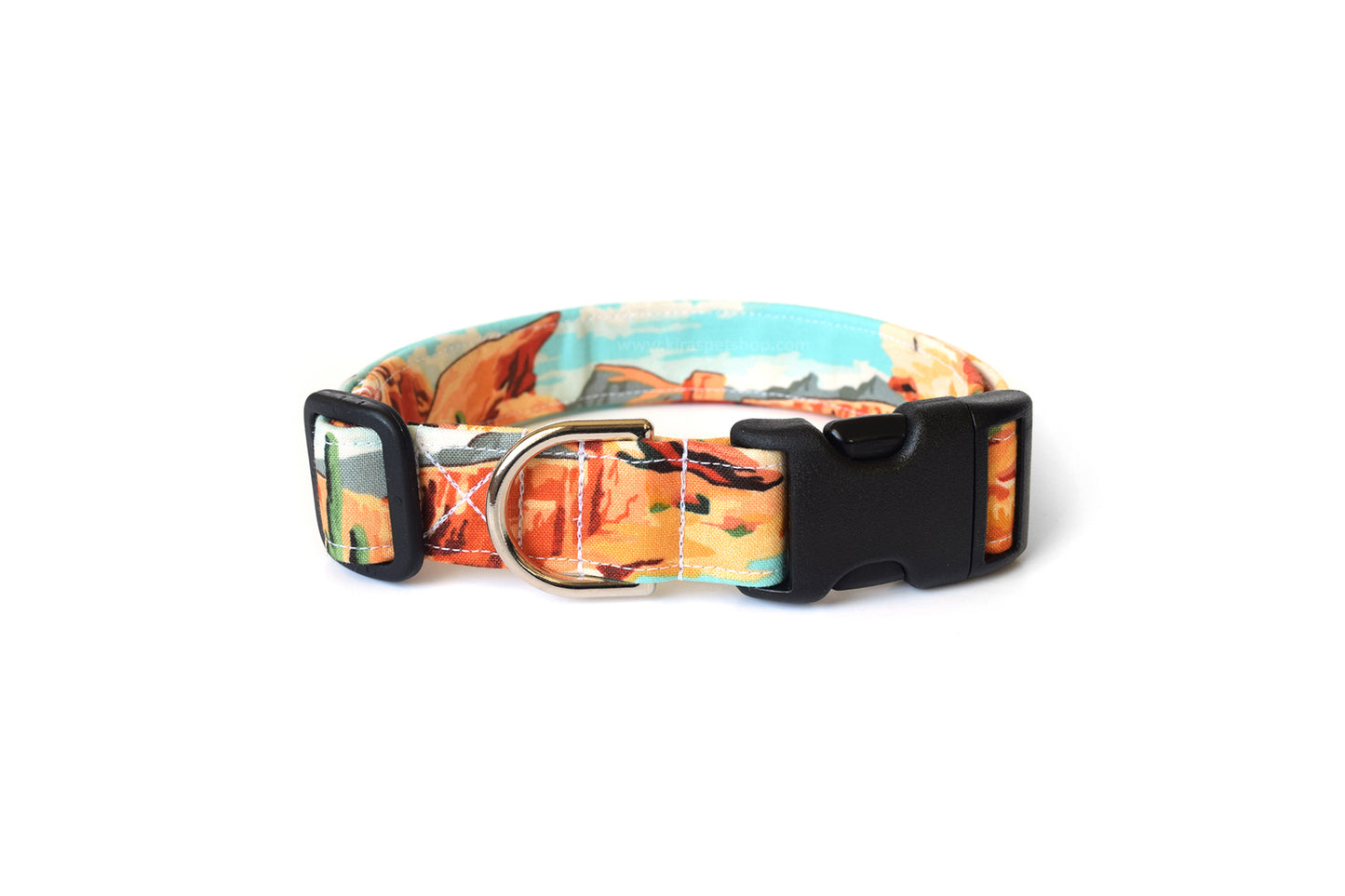 Desert Canyon Dog Collar - Canyon Pattern with Blue Sky - Handmade by Kira's Pet Shop