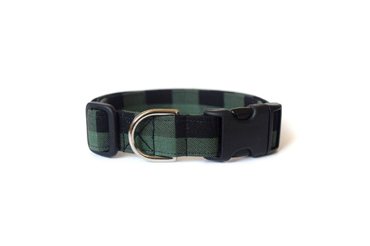 Forest Green Buffalo Plaid Dog Collar