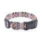 Girly Southwest Tribal Dog Collar - Navy Blue, Orange, Pink & Mint Green - Handmade by Kira's Pet Shop