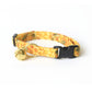 Gold Honeycomb Cat Collar - Golden Yellow Honey Comb with Bees - Breakaway Cat Collar - Handmade by Kira's Pet Shop