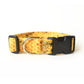 Golden Yellow Honeycomb Bees Dog Collar - Handmade by Kira's Pet Shop