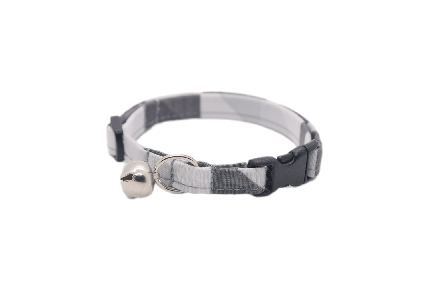 Gray Geometric Cat Collar - Breakaway Cat Collar - Handmade by Kira's Pet Shop
