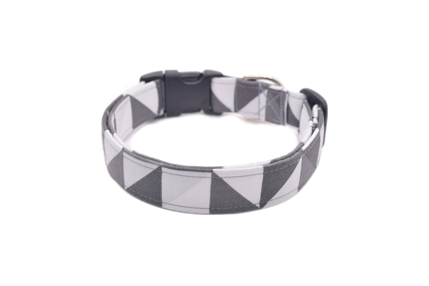 Gray Geometric Dog Collar - Handmade by Kira's Pet Shop