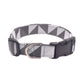 Gray Geometric Dog Collar - Handmade by Kira's Pet Shop