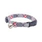 Gray & Red Plaid Breakaway Cat Collar - Gray Plaid Cat Collar - Handmade by Kira's Pet Shop