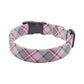 Gray & Red Plaid Dog Collar - Handmade by Kira's Pet Shop