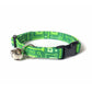 Green Cat Collar - Green Circuit Board Pattern - Breakaway Cat Collar - Handmade by Kira's Pet Shop
