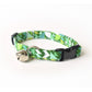 Green Cat Collar - Abstract Green Geometric Pattern - Breakaway Cat Collar - Handmade by Kira's Pet Shop