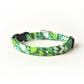 Green Cat Collar - Abstract Green Geometric Pattern - Breakaway Cat Collar - Handmade by Kira's Pet Shop