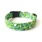 Green Geometric Shapes Dog Collar - Handmade by Kira's Pet Shop